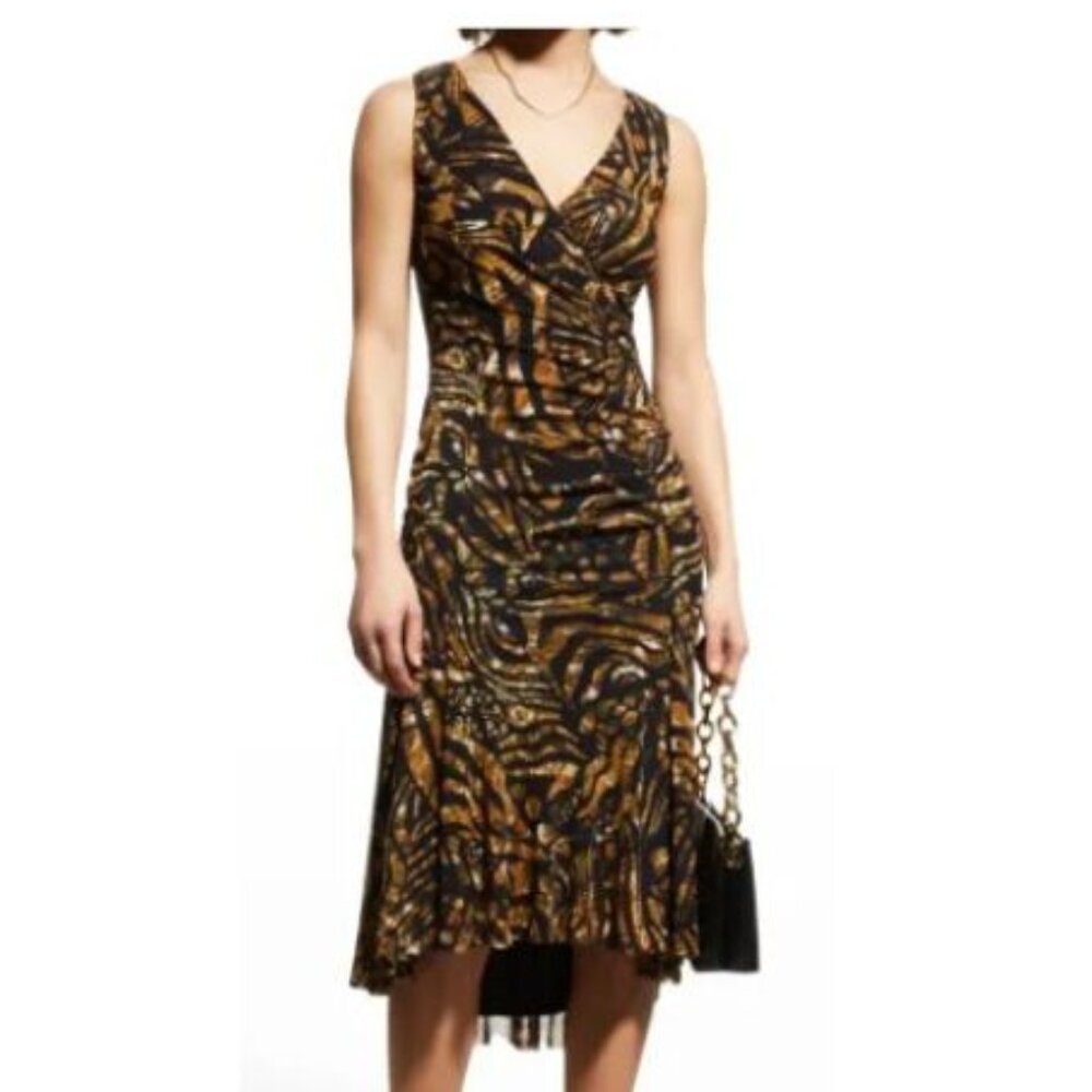 New FUZZI ABITO Animal Print Sleeveless Dress Size L